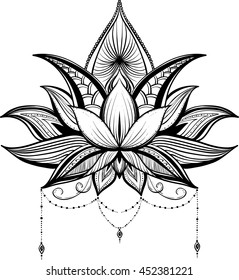 Mehndi lotus flower, vector