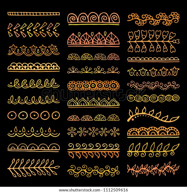 Mehndi style vector\
dividers. Set of creative hand drawn borders for your blog post\
decoration. Decorative lines for indian restaurant menu design.\
Perfect for your\
business.
