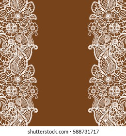 Mehndi vertical backrtound. Paisley background. Vector illustration