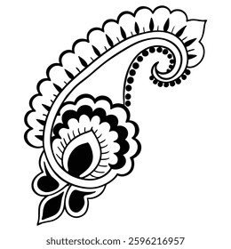 Mehndi-inspired vector, ornamental Mehndi pattern,