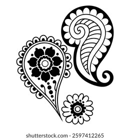 Mehndi-style illustration, henna art design, intricate Mehndi pattern,