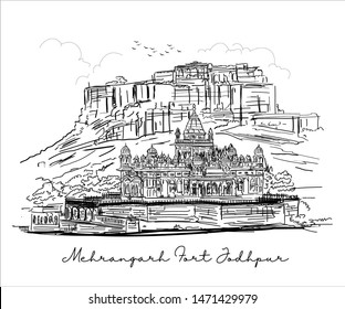 Mehrangarh or Mehran Fort, located in Jodhpur, Rajasthan,india. Built in around 1459 by Rao Jodha