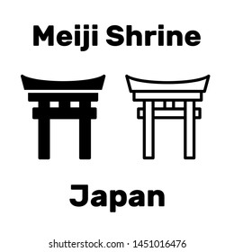 Meiji shrine icon in Japan as a tourist attraction
