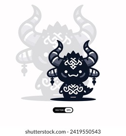 [ MEIJICRAFT ] Silhouette Of Dragon Monster Mascot Logo Icon 
