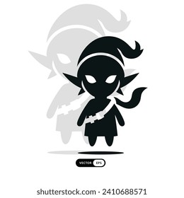 [ MEIJICRAFT ] Silhouette Flying Ghost  Mascot Icon Illustration