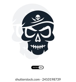 [ MEIJICRAFT ] Silhouette Simple Pirate Skull Simple Icon  Best For your Logo Pirates Logo