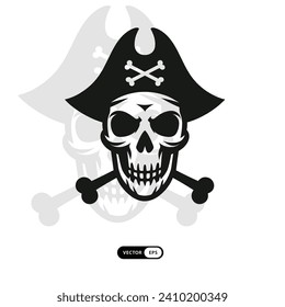 [ MEIJICRAFT ] Silhouette Simple Pirate Skull Simple Icon  Best For your Logo Pirates Logo