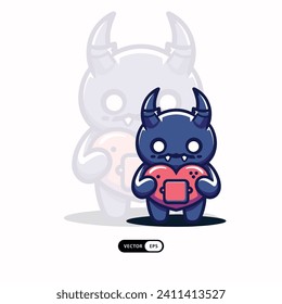 [ MEIJICRAFT ] 
Silhouette Valentine Day Of Dragon Monster Mascot Logo Icon Illustration Chinese new year 2024     