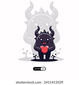[ MEIJICRAFT ] 
Silhouette Valentine Day Of Dragon Monster Mascot Logo Icon Illustration Chinese new year 2024     