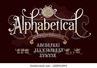 Meilina vintage luxury alphabet font