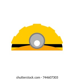 Meiner helmet isolated. Working yellow helmet. Vector illustration

