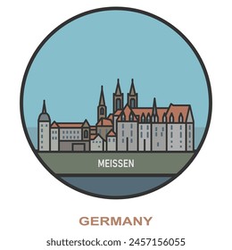 Meissen. Cities and towns in Germany. Flat landmark