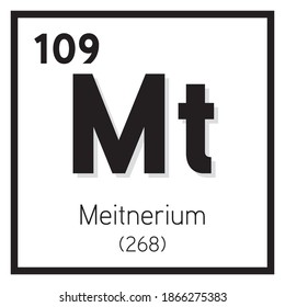 Icono del vector del elemento meitnerium, Elemento de tabla periódica