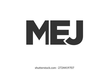 Modelo de design de logotipo MEJ com texto em negrito forte e moderno. Logotipo vetorial inicial com tipografia simples e mínima. Identidade de empresa moderna ideal para a presença de marca de empresas.