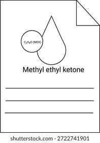MEK molecule sketch circle drop w name formula on a white page