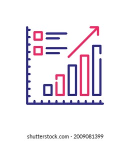 mekko chart vector 2 colors style icon. EPS 10 File web analytics symbol