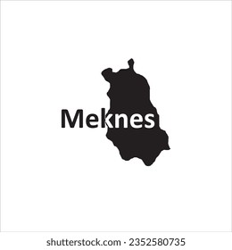 Meknes Morocco map and black lettering design on white background