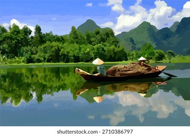 Mekong River vector design art