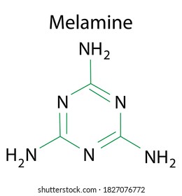 Melamine formula. Molecular structure. Line drawing. Vintage melamine formula, great design for any purposes.