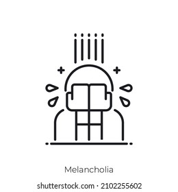 Melancholia Icon. Outline Style Icon Design Isolated On White Background