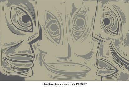 Melancholic Face looking at each other