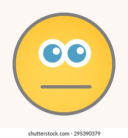 Melancholy - Cartoon Smiley Vector Face