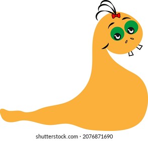 Melancholy monster, illustration, vector, on a white background.