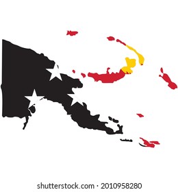 Melanesia Papua New Guinea country flag vector on white background 