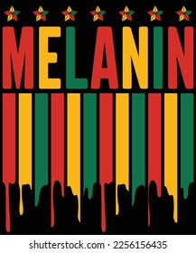 Melanin Black History Month T-Shirt Design.