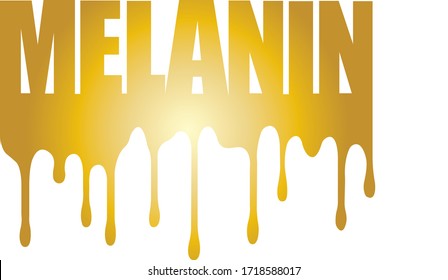 MELANIN Gold Typography Design - Dripping effect. 