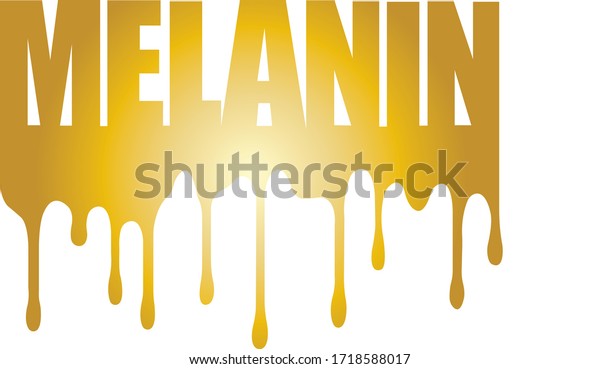 MELANIN Gold\
Typography Design - Dripping effect.\
