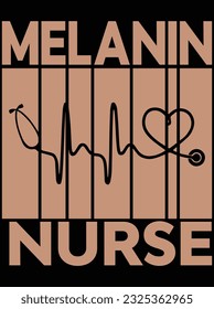 Melanin nurse vector art design, eps file. design file for t-shirt. SVG, EPS cuttable design file