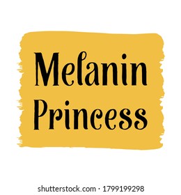 Princesa Melanin. Cita vectorial aislada