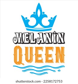 Melanin Queen t-shirt design vector file svg