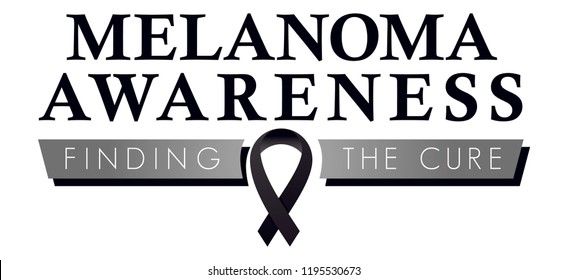 Melanoma Awareness Symbol, Cancer Awareness Ribbon, Finding the Cure for Melanoma, Black Ribbon, Solidarity and Encouragement for Cancer Patients, Skin Health Education to Prevent Sun Damage
