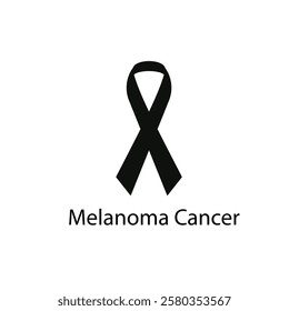 Melanoma cancer ribbon isolated on white background Vector illustration