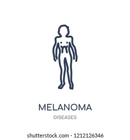 Melanoma icon. Melanoma linear symbol design from Diseases collection. Simple outline element vector illustration on white background.