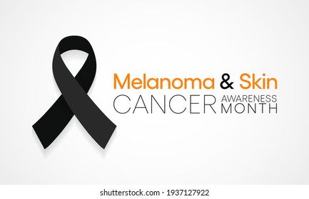 Melanoma and skin cancer awareness month observed each year in May, Exposure to ultraviolet (UV) rays causes most cases of melanoma, the deadliest kind of skin cancer. Vector illustration.