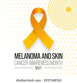 El melanoma y el mes de concienciación sobre el cáncer de piel que se observan cada año en mayo, la exposición a rayos ultravioletas (UV) provoca la mayoría de los casos de melanoma, el tipo de cáncer de piel más mortífero. Ilustración vectorial.