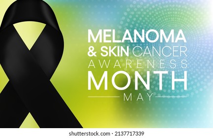 Melanoma and skin cancer awareness month observed every year in May, Exposure to ultraviolet (UV) rays causes most cases of melanoma, the deadliest kind of skin cancer. Vector illustration.