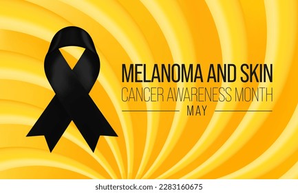 Melanoma and skin cancer awareness month observed each year in May, Exposure to ultraviolet (UV) rays causes most cases of melanoma, the deadliest kind of skin cancer. Vector illustration.