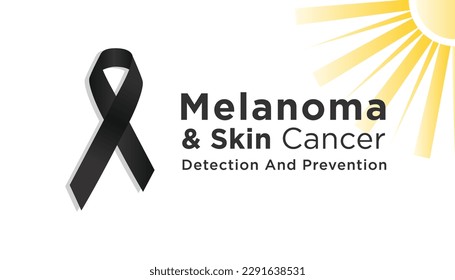 Melanoma and skin cancer awareness month observed each year in May,Exposure to ultraviolet (UV) rays causes most cases of melanoma. Melanoma and skin cancer awareness month template vector illustrator