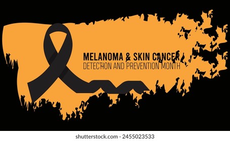 Melanoma And Skin Cancer Detection and Prevention Month observed every year in May. Template for background, banner, card, poster with text inscription.