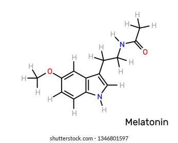 Melatonin hormone structural formula. Vector illustration.