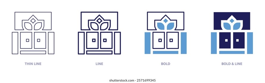 Melatonin icon in 4 different styles. Thin Line, Line, Bold, and Bold Line. Duotone style. Editable stroke.
