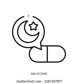 Melatonin Icon. Linear Style Sign Isolated On White Background. Vector Illustration