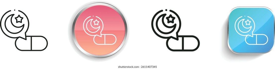 melatonin icon. Thin Linear, Regular and Button Style Design Isolated On White Background
