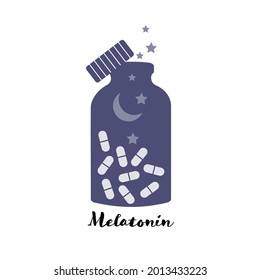 Melatonin Pills In A Jar, For Sleeping Aid, Insomnia Treatment