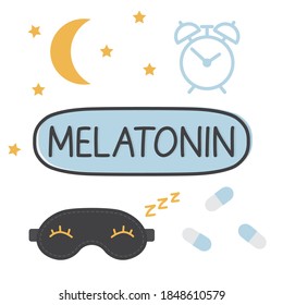 melatonin sleep hormone concept - vector illustration
