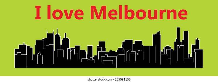 Melbourne, Australia (city silhouette)